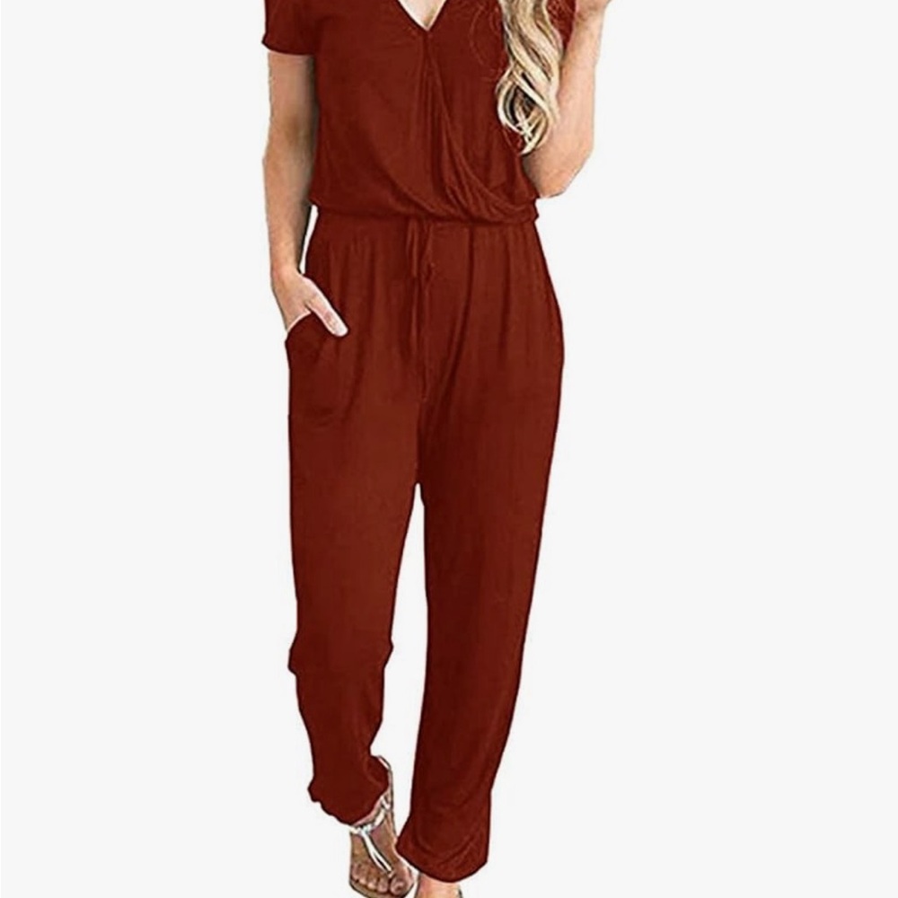 Women's Burgundy Jumpsuit